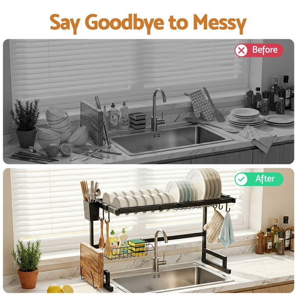 Cefito Dish Drying Rack for Kitchen Storage Organisation Kitchen Sink Organiser Dish Drainer - RnR Galore