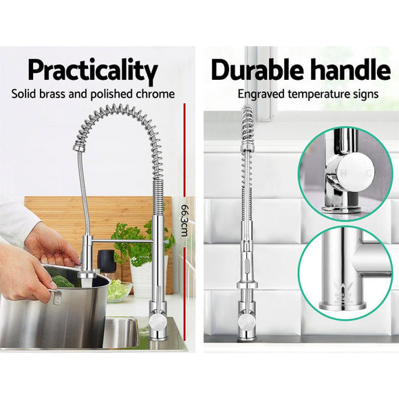 Cefito Kitchen Mixer Tap Pull Down 2 Modes Sink Faucet Basin Laundry Chrome - RnR Galore