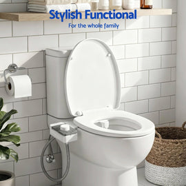Cefito Non - Electric Ultra - Slim Bidet Attachment Detachable Bidet with Dual Nozzle Frontal & Rear Wash Adjustable Water Pressure Cold Water Toilet Bide - RnR Galore