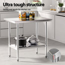 Cefito Stainless Steel Kitchen Benches Work Bench 910x610mm 430 - RnR Galore