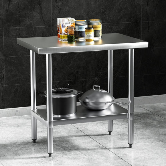 Cefito Stainless Steel Kitchen Benches Work Bench 910x610mm 430 - RnR Galore