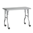 Cefito Stainless Steel Kitchen Benches Work Bench Wheels 122X61CM 430 - RnR Galore