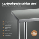 Cefito Stainless Steel Kitchen Benches Work Bench Wheels 61X46CM 430 - RnR Galore