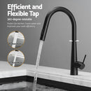 Cefito Stainless Steel Sink 100x45CM With Pull Out Mixer Tap Kitchen Basin Double Bowl Black - RnR Galore