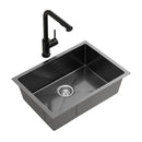 Cefito Stainless Steel Sink 30x45CM With Pull Out Mixer Tap Kitchen Basin Single Bowl Black - RnR Galore