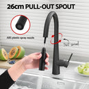 Cefito Stainless Steel Sink 81x45CM With Pull Out Mixer Tap Kitchen Basin Single Bowl Black - RnR Galore