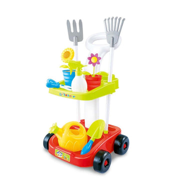 Children's Gardening Trolley Set with Fake Garden Tools for Toddlers - RnR Galore
