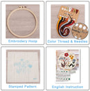 Christmas Embroidery DIY Kit with 20CM Faux Bamboo Hoop - Nordic Style Cross Stitch Material Pack (Style 5) - RnR Galore