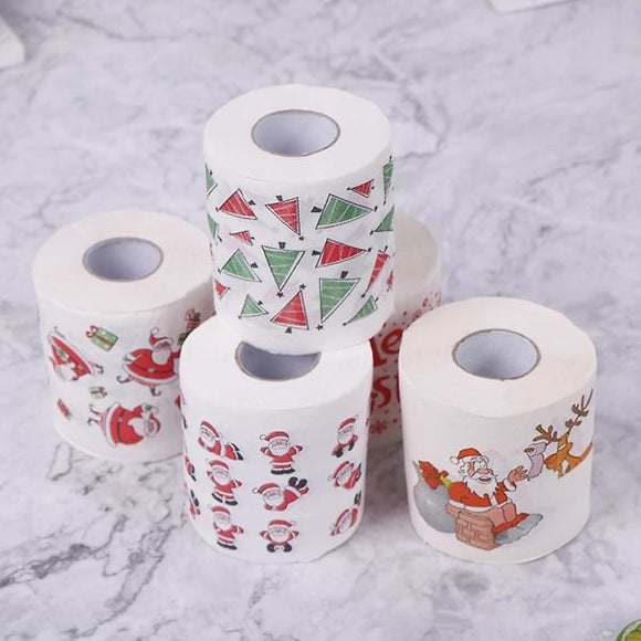 Christmas Toilet Paper 5 Rolls for Home Office Restroom Holiday Decor - RnR Galore