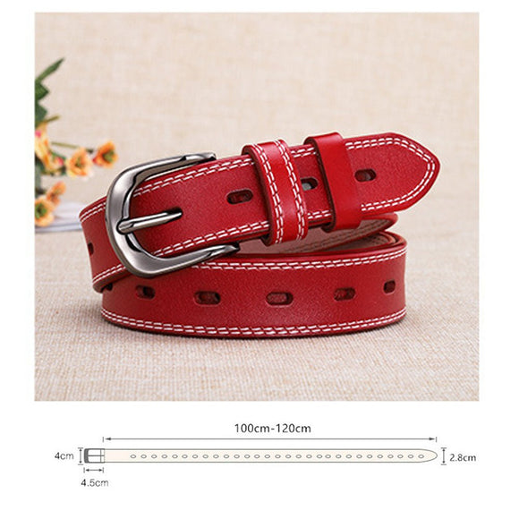 Classic Leather Belts for Women, Joyreap Genuine Leather Womens Belts Alloy Pin Buckle (White) - RnR Galore