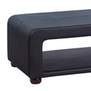 Coffee Table Upholstered PU Leather in Black Colour with open storage - RnR Galore