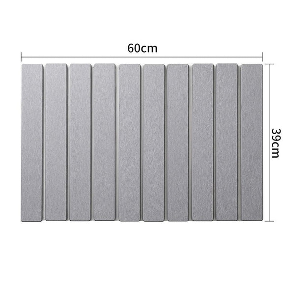 Collapsible Diatom Mud Bath Mat - Quick Dry, Non - Slip, Odor - Free Absorbent Pad(light grey) - RnR Galore