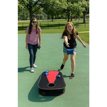 Collapsible Portable Corn Hole Boards With 8 Cornhole Bean Bags, Carry Case - RnR Galore