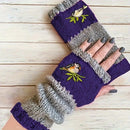 Color - Block Bird Embroidered Fingerless Knit Gloves – Warm, Flexible, Perfect for Daily Autumn/Winter Use, 8.5×22cm Stylish Practical Commute Hand - Warming Essential(red) - RnR Galore