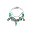 Colorful Cat Eye Glass Bead Clover Pendant Bracelet(19cm) - RnR Galore