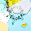 Colorful Cat Eye Glass Bead Clover Pendant Bracelet(19cm) - RnR Galore