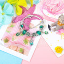 Colorful Cat Eye Glass Bead Clover Pendant Bracelet(19cm) - RnR Galore