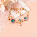 Colorful Leaf Moon Star Pendant Versatile Gold Bracelet(16cm) - RnR Galore