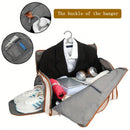 Convertible Travel Garment Bag Large Duffel Suit Carrier with Shoe Compartment & Hidden Backpack Straps Waterproof Beige White - RnR Galore
