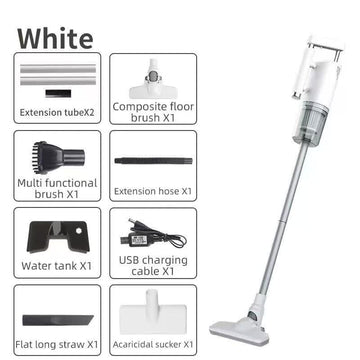 Cordless 2 - in - 1 Handheld & Stick Vacuum Cleaner - Powerful Suction, Washable Filter, Multi - Tool Kit(White) - RnR Galore