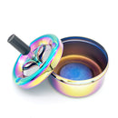 Creative Ashtray, Large Circular Metal Ashtray with Rotating Tray, Press - Type Design - RnR Galore