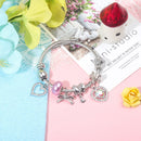 Cute Heart - shaped Beaded Bracelet with Rhinestones(20cm) - RnR Galore