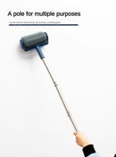 Dark Blue and Grey Pro Refillable Paint Roller Set with Extension Pole - No - Drip Easy Fill Wall Painting Tool Kit - RnR Galore