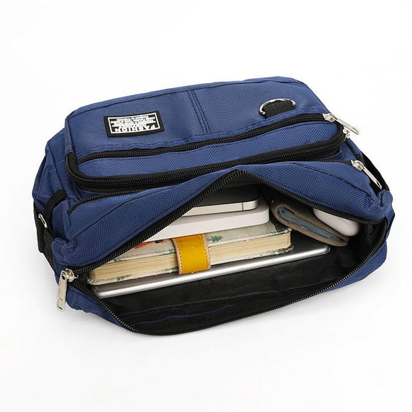Dark Blue Men's Waterproof Oxford Cloth Crossbody Bag - Durable Anti - Theft Shoulder Backpack for Business, Travel & 10 - inch Tablet - RnR Galore