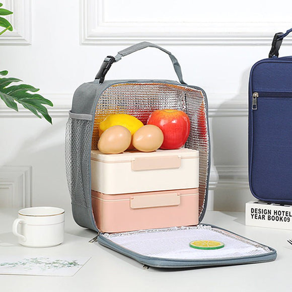 Dark grey Insulated Lunch Bag with Shoulder Strap - Portable & Large Capacity Thermal Bento Tote - RnR Galore