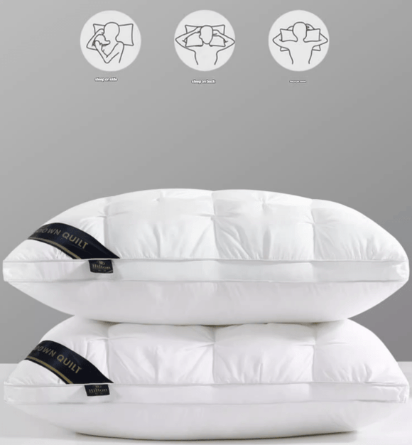 Dark Grey Luxury Adjustable Bed Pillow Set (2 - Pack) - Hotel Quality Down Alternative for Ultimate Neck Support & Comfort - RnR Galore