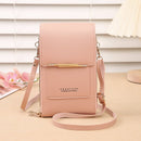 Dark Pink Women's Cute Mini PU Leather Crossbody Phone Bag (19x12x4cm) - Touch Screen Window, Vertical Style - RnR Galore