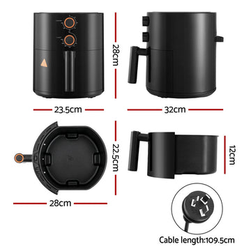 Devanti 4L Air Fryer Knob Control 1500W - RnR Galore