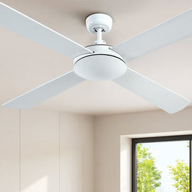 Devanti 52'' Ceiling Fan AC Motor 4 Blades w/Remote - White - RnR Galore