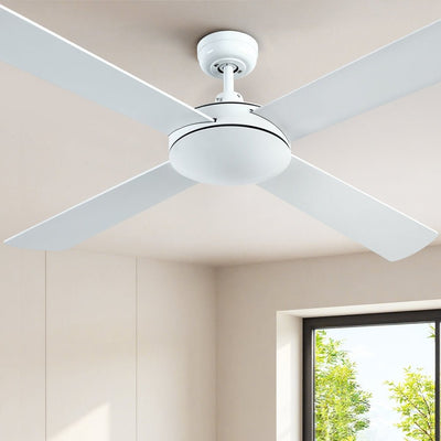 Devanti 52'' Ceiling Fan AC Motor 4 Blades w/Remote - White - RnR Galore
