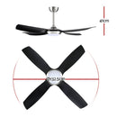 Devanti 52'' Ceiling Fan DC Motor w/Light w/Remote Black - RnR Galore