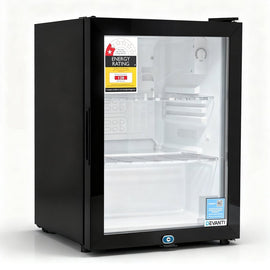 Devanti 56L Bar Fridge Glass Door Mini Fridge Countertop Cooler Black - RnR Galore
