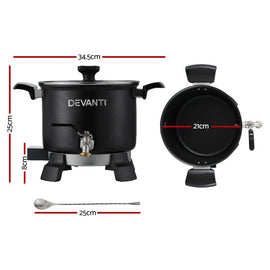 Devanti 5L Wax Melter Candle Making 1200W Melting Pot Furnace Quick Pour Spout Soy Soap - RnR Galore