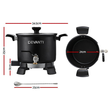 Devanti 5L Wax Melter Candle Making 1200W Melting Pot Furnace Quick Pour Spout Soy Soap - RnR Galore