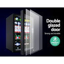 Devanti 70L Bar Fridge Glass Door w/Light Black - RnR Galore