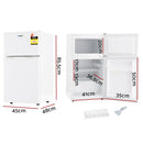 Devanti 80L Bar Fridge Mini Freezer Refrigerator White - RnR Galore