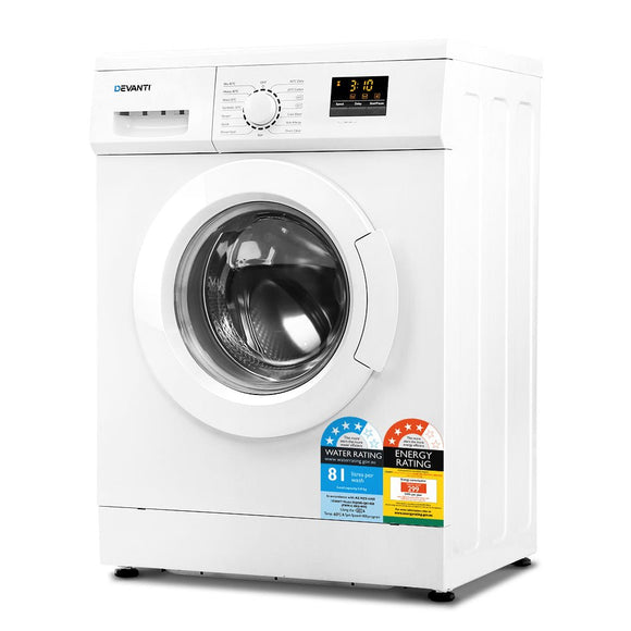 Devanti 8kg Front Load Washing Machine Quick Wash 24h Delay Start Automatic - RnR Galore