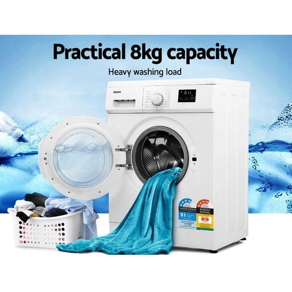 Devanti 8kg Front Load Washing Machine Quick Wash 24h Delay Start Automatic - RnR Galore