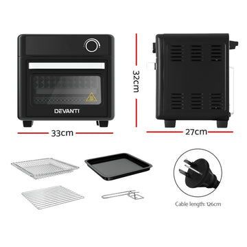 Devanti Air Fryer 15L LCD Fryers Oven - RnR Galore