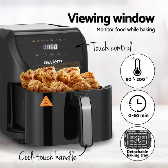 Devanti Air Fryer 5L W/ LCD Touch 1500W - RnR Galore
