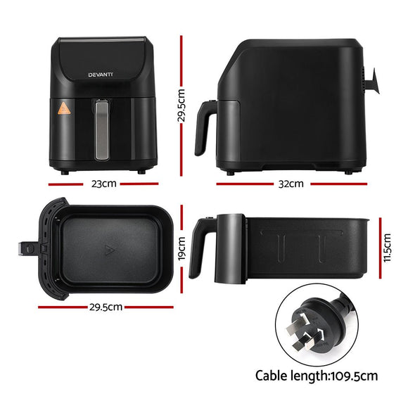 Devanti Air Fryer 5L W/ LCD Touch 1500W - RnR Galore