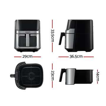 Devanti Air Fryer 6.5L LCD Fryers Clear Window - RnR Galore
