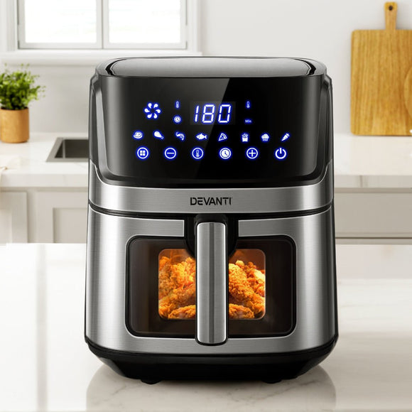 Devanti Air Fryer 6.5L LCD Fryers Clear Window - RnR Galore