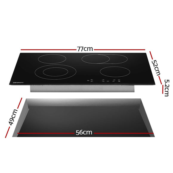 Devanti Electric Ceramic Cooktop 77cm - RnR Galore