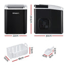 Devanti Ice Maker Machine Portable 12kg Countertop w/Self Cleaning 1.2L Black - RnR Galore