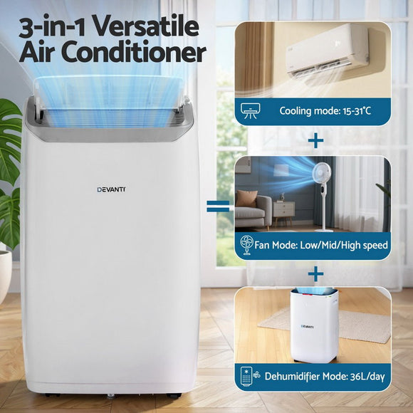 Devanti Portable Air Conditioner Dehumidifier Fan 14000BTU - RnR Galore